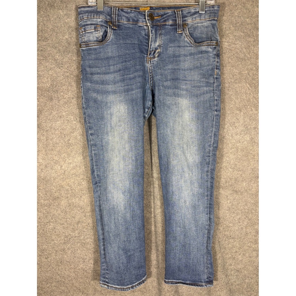 KUT from the Kloth Women 6 Medium Wash Straight Leg Stretch Jeans KF0287MA2